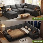 108-Inch U-Shaped Sleeper Sofa with Storage