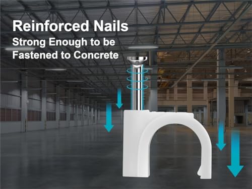 Monoprice Circle Cable Clips with Steel Nail - 100 Pack