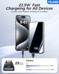 High-Capacity Portable Charger with Built-in Cable