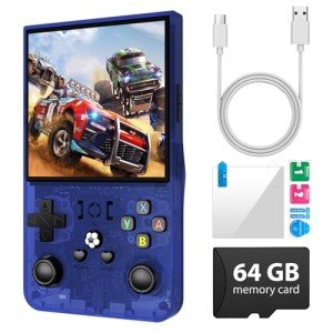 R36 Max Retro Handheld Gaming Console - Blue