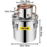 3Gal Moonshine Still Distiller Kit with Thermometer