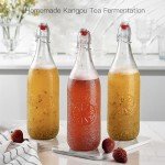 6PCS 1L Glass Bottles with Clip Top Lids