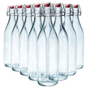 8-Pack 1L Swing Top Glass Bottles for Brewing