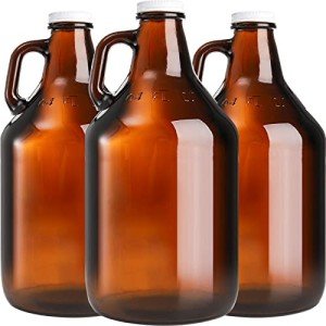 64 oz Amber Glass Growler Jug Set - 3 Pack