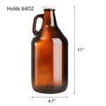 64 oz Amber Glass Growler Jug Set - 3 Pack