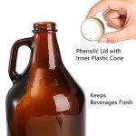 64 oz Amber Glass Growler Jug Set - 3 Pack