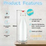 Eidoct Airtight Glass Bottles with Swing Top Lids