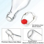Eidoct Airtight Glass Bottles with Swing Top Lids