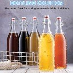 Eidoct Airtight Glass Bottles with Swing Top Lids