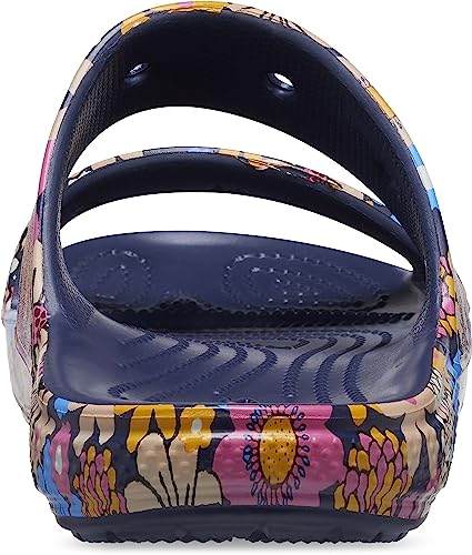 Navy/Multi Graphic Vintage Style Crocs Sandals
