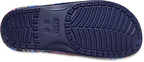 Navy/Multi Graphic Vintage Style Crocs Sandals