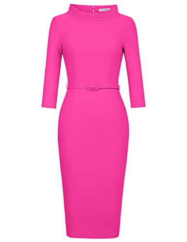 Retro 1950s Style Pink Midi Dress
