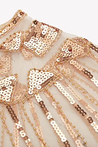 1920s Sequin & Pearl Shawl - Beige