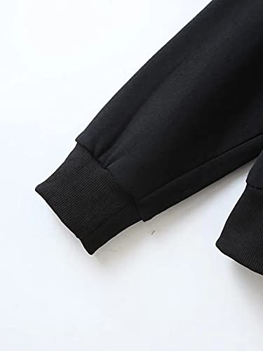Y2K Vintage Oversized Drawstring Hoodie - Black