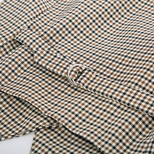 Vintage Brown Plaid Steampunk Waistcoat Vest for Women