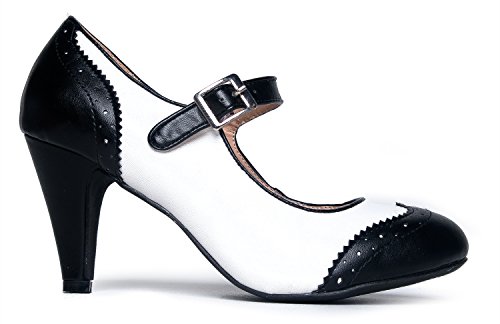 Retro Mary Jane Oxford Pumps - Cute Heels