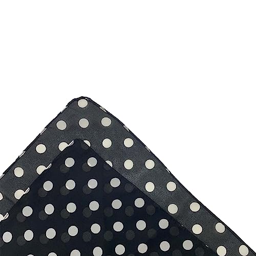 Sheer Black Polka Dot Chiffon Scarf - Vintage Style