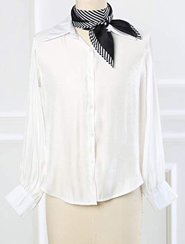 Allegra K Stripe Printed Square Scarf - Black/White