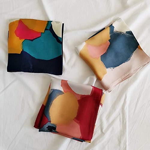 Vintage Silk Square Head Scarf for Women