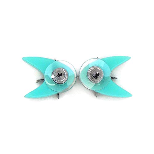 Aqua Boomerang Earrings: Retro 50s Acrylic Studs