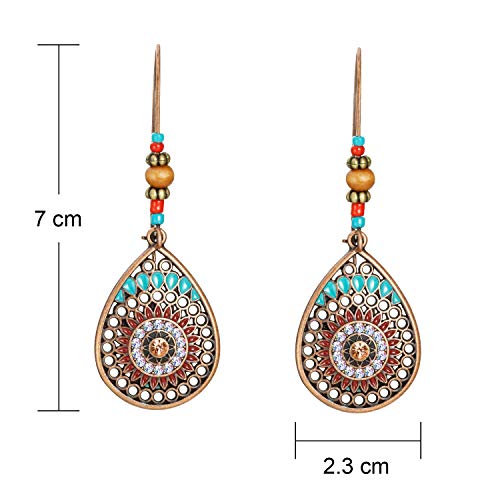 Boho Vintage Dangle Earrings - 4 Pairs (Style A)