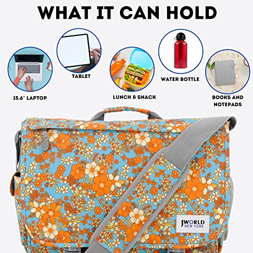 Vintage Retro Bloom Women's Laptop Messenger Bag