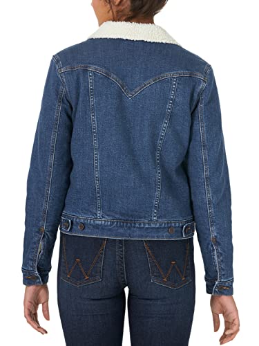 Wrangler womens Retro Sherpa Lined Jacket, Denim, Medium US