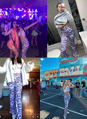 Purple Flare Pants - 70s Retro Festival Trousers