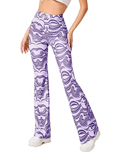 Purple Flare Pants - 70s Retro Festival Trousers