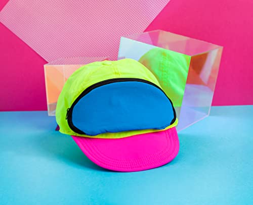 80s/90s Neon Fanny Pack Hat: Turquoise, Magenta