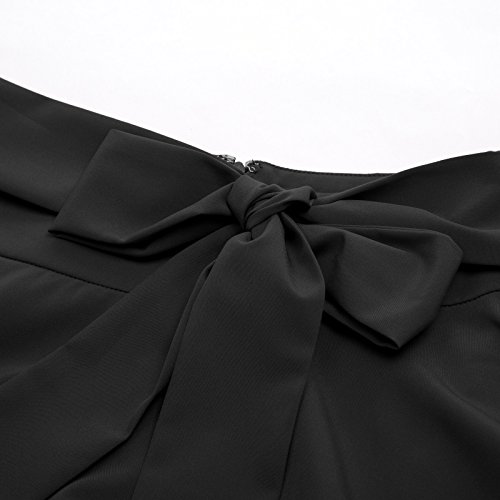 Retro Black Flared A-Line Skirt, Size L