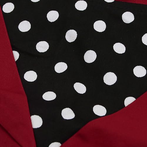 Vintage Polka Dot Rockabilly A-Line Dress - Wine Red