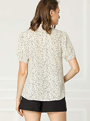 Retro Bow Tie Peter Pan Collar Blouse - Cream White