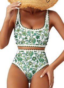 Floral High-Waisted Bikini Set for Women