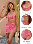 Vintage Inspired Red & White Plaid Bikini Set