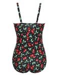 50s Retro Cherry Print One Piece Swimsuit
