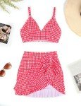 Vintage Inspired Red & White Plaid Bikini Set