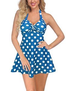 Avidlove Women's Retro Tankini Swim Set – Polka Blue