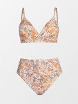 Vintage Floral High-Waisted Two-Piece Bikini Set