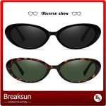 Vintage 90s Oval Sunglasses - Black & Leopard