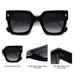 Retro Oversized Square Sunglasses for Women