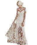 Vintage Ivory Lace Cowboy Wedding Dress Set