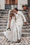 Bohemian Lace Beach Wedding Dress for Women