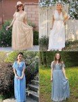 Floral Lace V Neck Maxi Dress - Apricot