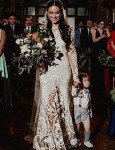 Vintage Ivory Lace Cowboy Wedding Dress Set