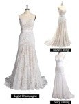 Bohemian Lace Beach Wedding Dress for Women