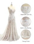 Bohemian Lace Beach Wedding Dress for Women