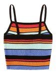 Vintage Striped Cami Crop Top for Women