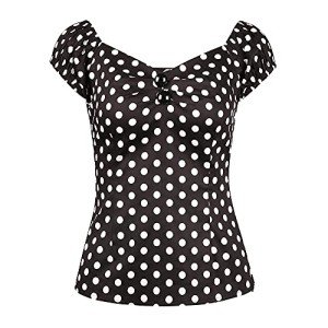 Vintage 1950s Rockabilly Polka Dot Blouse