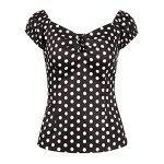 Vintage 1950s Rockabilly Polka Dot Blouse